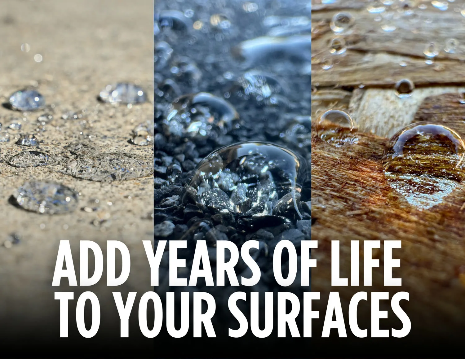 NexaNano protection for concrete, asphalt shingle and wood surfaces